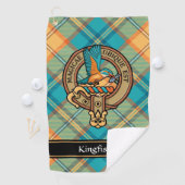 Kingfisher Crest over Tartan Golfhanddoek (Insitu)