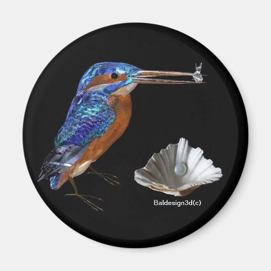 KINGFISHER, Electric Blue, Black Magneet (Voorkant)