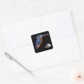 KINGFISHER, Electric Blue, Black Vierkante Sticker (Envelop)