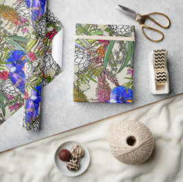 Kingfisher en Native Australian Flowers Cadeaupapier