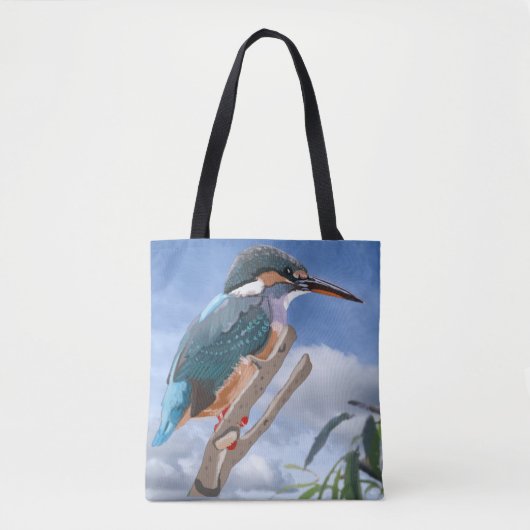 Kingfisher en Willow Canvas tas (Voorkant)