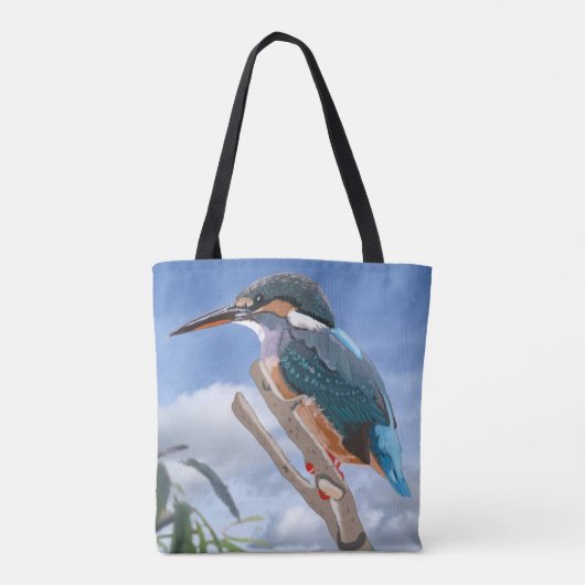 Kingfisher en Willow Canvas tas (Achterkant)