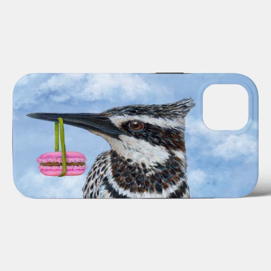Kingfisher et macaron iPhone 13 coque (Verso (horizontal))