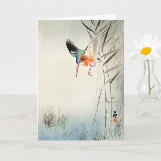 Kingfisher Hunting - Ohara Koson -  kunst Kaart (Kleine Plant)