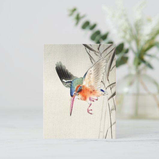Kingfisher Hunting (vergrote) - Ohara Koson - Briefkaart (Staand voorkant)