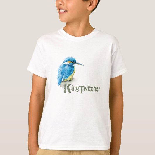 Kingfisher King Twitcher Birdwatcher kinder T-shir T-shirt (Voorkant)