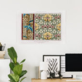 Kingfisher, libellen, en bloeiende spitsen poster (Thuiskantoor)