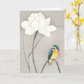 Kingfisher met Lotus Flower Ohara Koson vergroot Kaart (Gele Bloem)