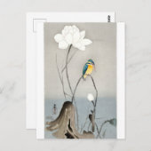 Kingfisher met Lotus Flower - Ohara Koson - wit Briefkaart (Voorkant / Achterkant)