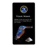 KINGFISHER MONOGRAM, Electric Blue, Sapphire Etiket (Voorkant)