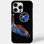 KINGFISHER MONOGRAM, elektrisch blauw, zwart Case-Mate iPhone Case (Achterkant)