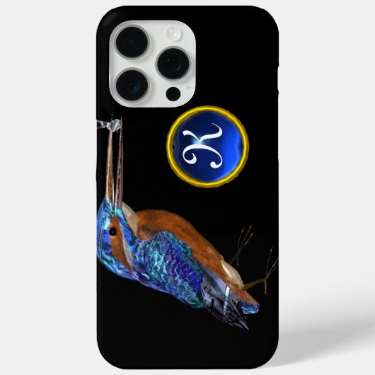 KINGFISHER MONOGRAM, elektrisch blauw, zwart Case-Mate iPhone Case (Achterkant)