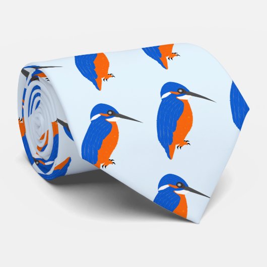Kingfisher-ontwerp Stropdas (Opgerold)