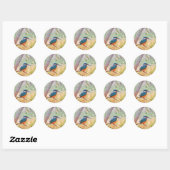 Kingfisher Perched op Branch Ronde Sticker (Vel)