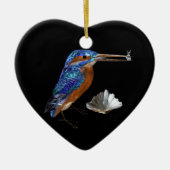 KINGFISHER, SEASHELLS BLUE SAPPHIRE HEART MONOGRAM KERAMISCH ORNAMENT (Voorkant)