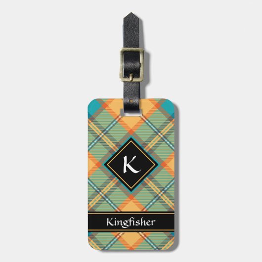 Kingfisher Tartan Bagagelabel (Voorkant verticaal)