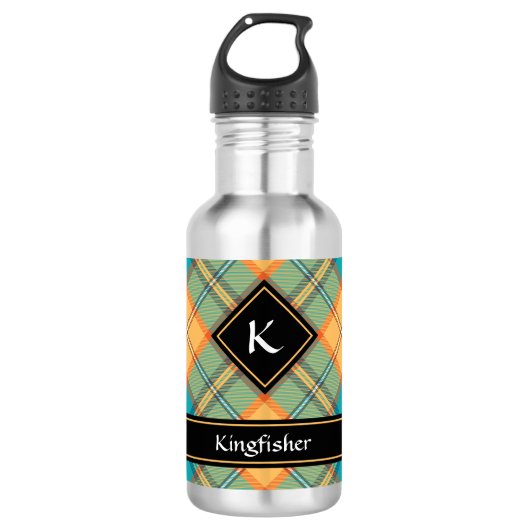 Kingfisher Tartan Bouteille en acier inoxydable (Devant)
