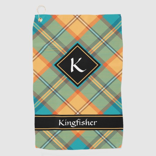 Kingfisher Tartan Golf Towel Golfhanddoek (Voorkant)