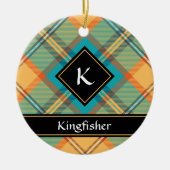 Kingfisher Tartan Keramisch Ornament (Voorkant)