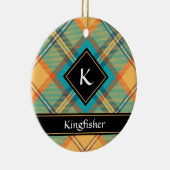Kingfisher Tartan Ornement en céramique (Droite)