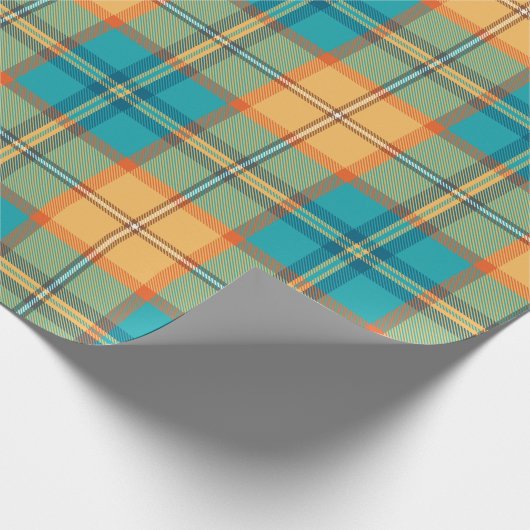 Kingfisher Tartan Wrapping Paper Cadeaupapier (Hoek)