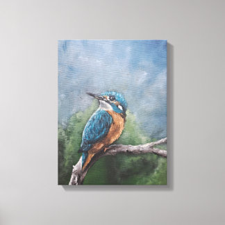 Kingfisher Titmouse Vogel Natuur liefhebbers Canvas Afdruk
