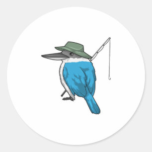 Kingfisher Vist Fisher Vissen rod Ronde Sticker