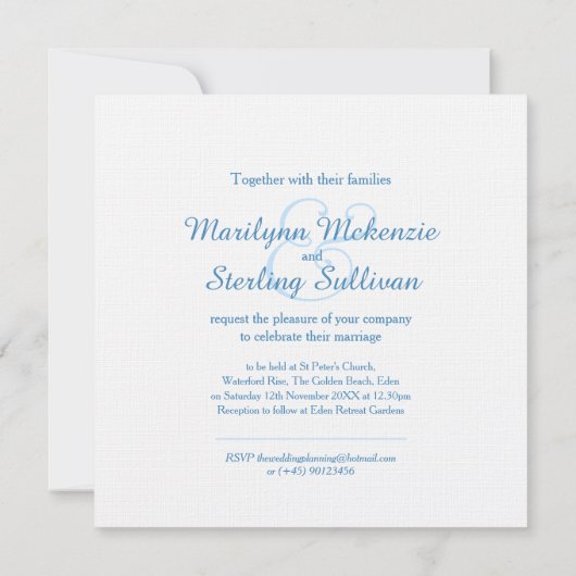 Kingfisher vogel blauw en wit vierkant bruiloft kaart (Achterkant)