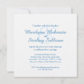 Kingfisher vogel blauw en wit vierkant bruiloft kaart (Achterkant)