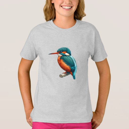 Kingfisher vogel Kinder Basic T-shirt (Voorkant)