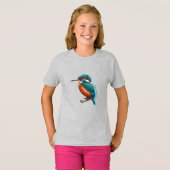 Kingfisher vogel Kinder Basic T-shirt (Voorkant volledig)