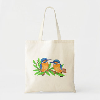 Kingfisher vogel op de natuur schattige vogelkunst tote bag