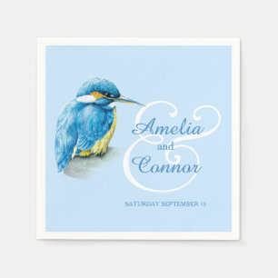 Kingfisher vogel waterverf kunst aangepaste bruilo servet