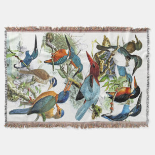 Kingfisher vogels Wildlife Pond Throw Blanket Deken