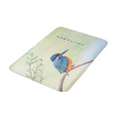 Kingfisher Waterverf Blue Oranje Bird Badmat (Gekanteld)