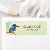 Kingfisher Waterverf Blue Oranje Bird Etiket (Insitu)