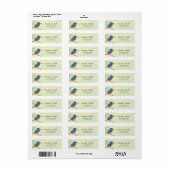 Kingfisher Waterverf Blue Oranje Bird Etiket (Full Sheet)