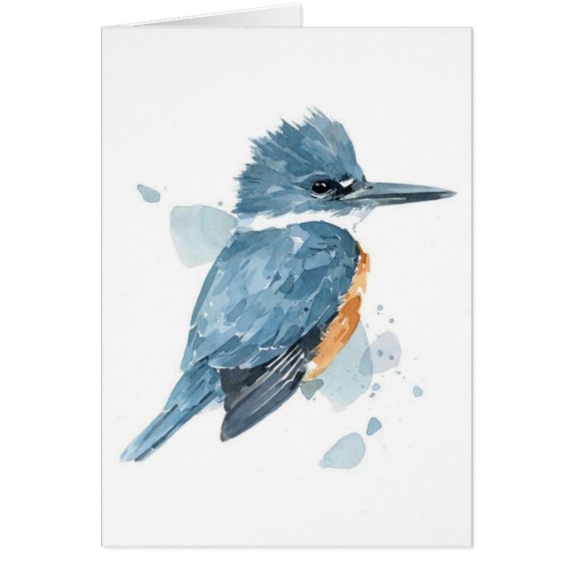 Kingfisher Waterverf Card (Voorkant)