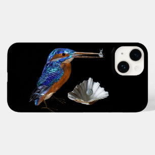 KINGFISHER, ZEE SHELL EN PEARL Electric Blue, Blac Case-Mate iPhone 14 Hoesje