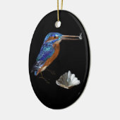 KINGFISHER, ZEEHENGELSEN BLAUWE SAPPHIER HART MONO KERAMISCH ORNAMENT (Links)