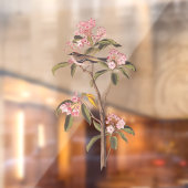 Kinglet Bird van Audubon op Roze Calico Raamsticker (Vel 2)