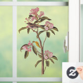 Kinglet Bird van Audubon op Roze Calico Raamsticker (Huis)