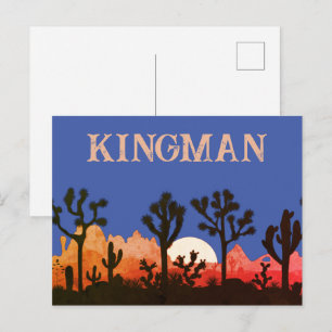 Kingman Arizona Cactus Maanopkomst Zuidwest Zonson Briefkaart