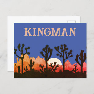 Kingman Arizona Cactus Moonrise Zuidwest Sunset Briefkaart