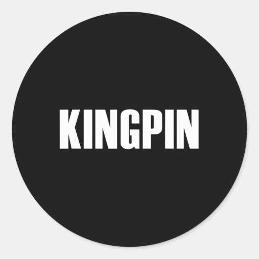 Kingpin Funny Bowling Ronde Sticker (Voorkant)