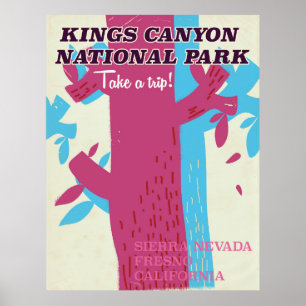 kings canyon national park, affiche en Californie
