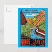 Kings Canyon National Park Ca. Vintage Travel P. Briefkaart (Voorkant / Achterkant)