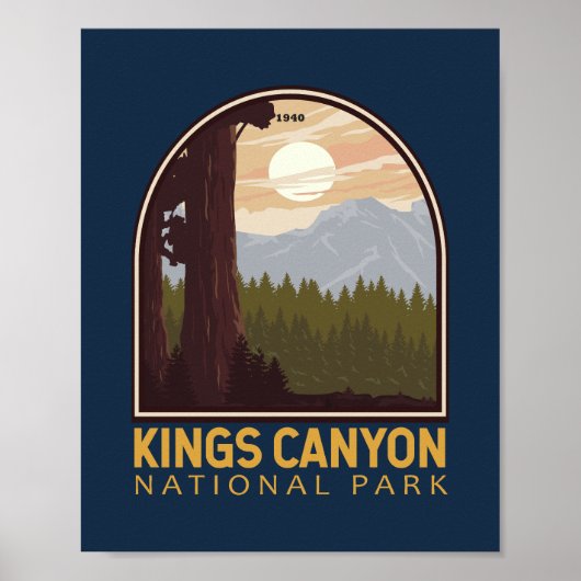 Kings Canyon National Park  Emblem Poster (Voorkant)