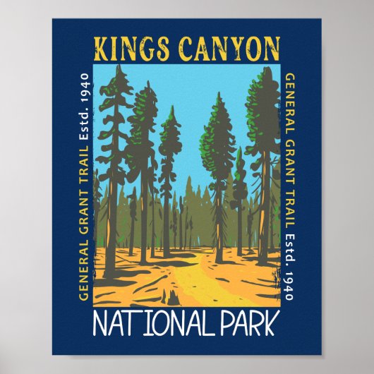 Kings Canyon National Park General Grant Trail Poster (Voorkant)