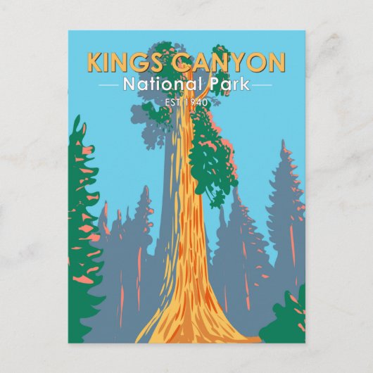 Kings Canyon National Park General Grant Tree Briefkaart (Voorkant)